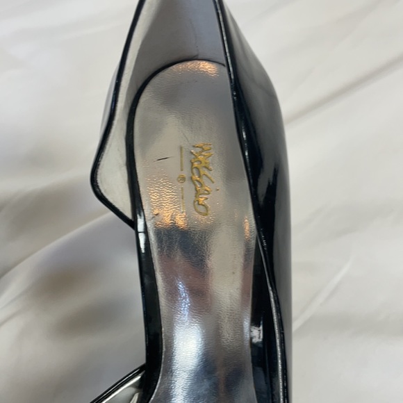 Mossimo Black Patten Leather Open Toe Heel - Picture 4 of 8